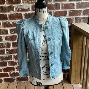 Denim Puff Sleeve Jacket sz 6